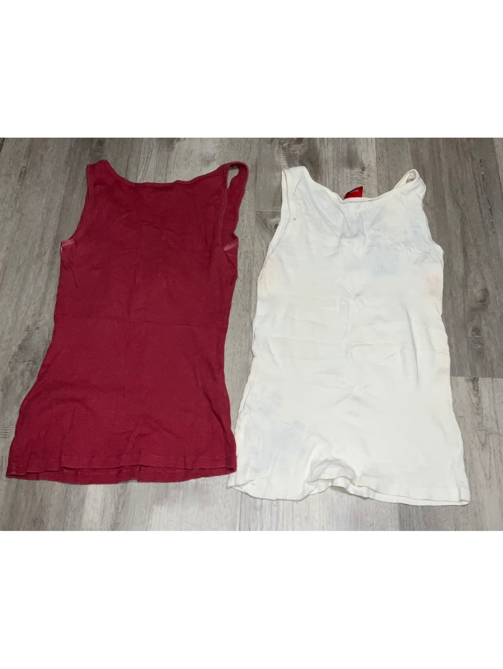 No Boundaries Embroidered Tank Tops, Red and White, Size Small - Picture 8 of 9